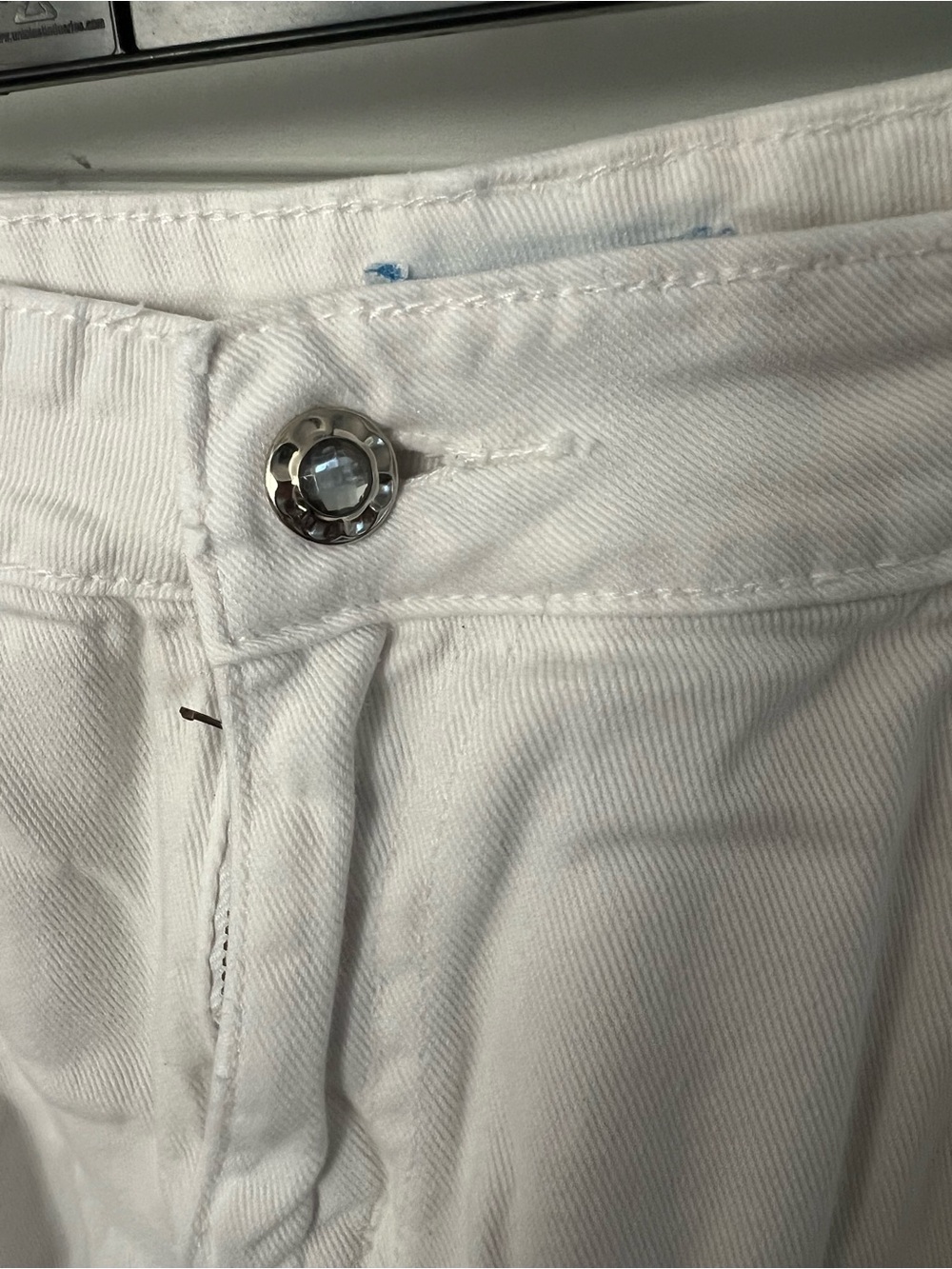 K Jordan White High-Rise Denim Crop Pants - Picture 2 of 4